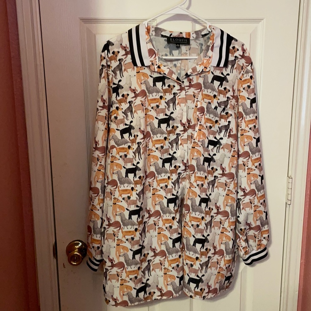 Eloquii dog print blouse